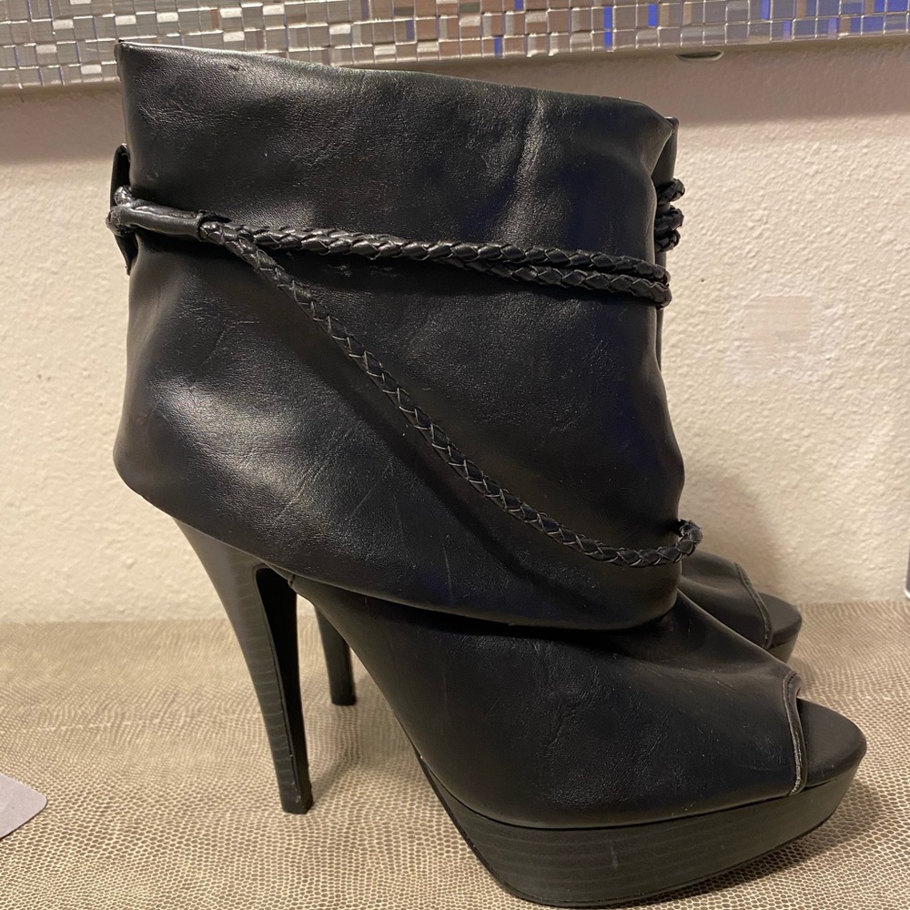Charlotte Russe peep toe ankle boots